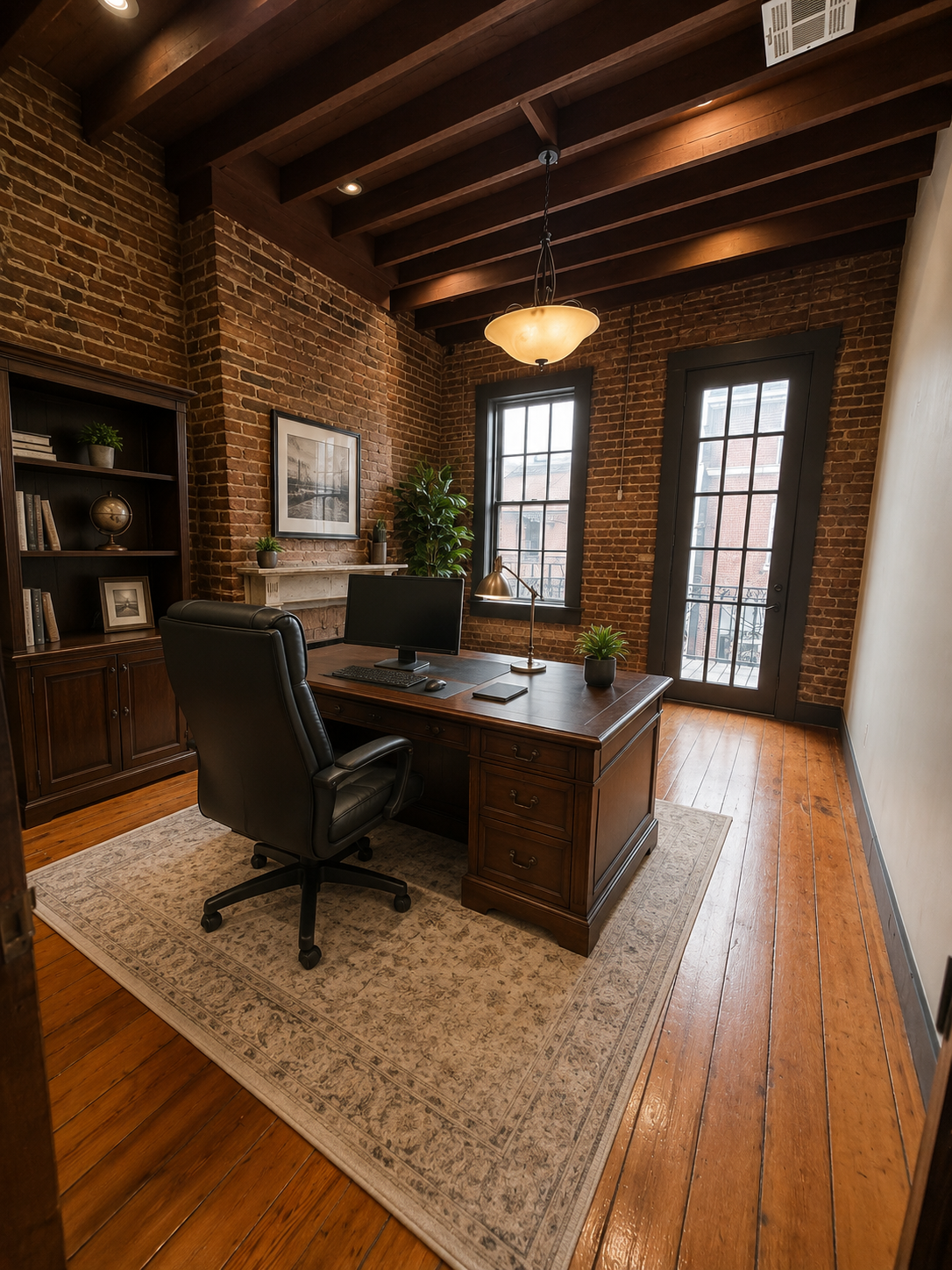 Office opening onto balcony