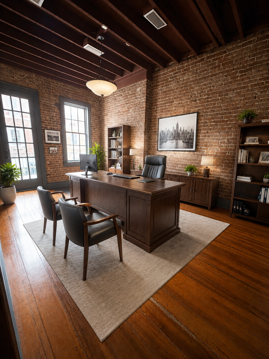 Office with guest seating